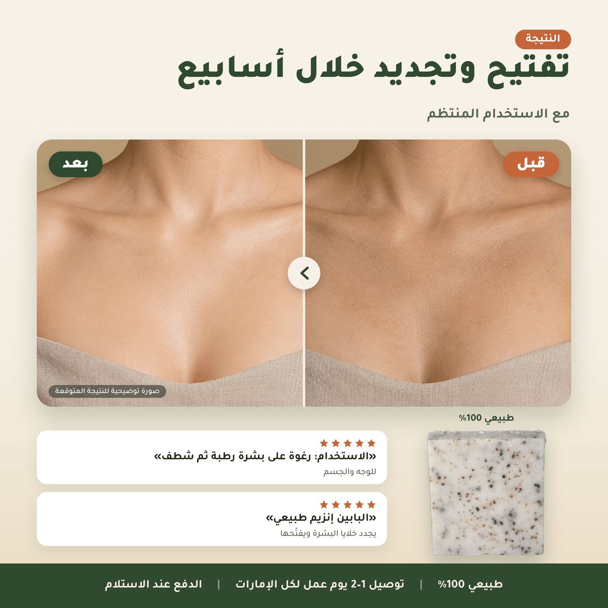 صابون البابايا الطبيعي العناية بالجسم